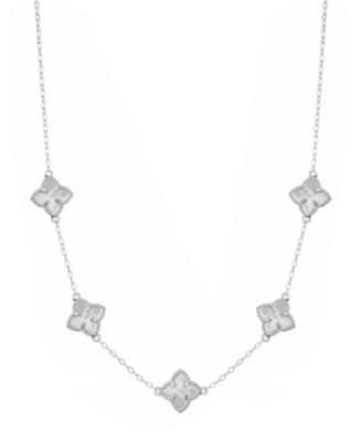 Mother of Pearl Silver 2-Piece Flower Set