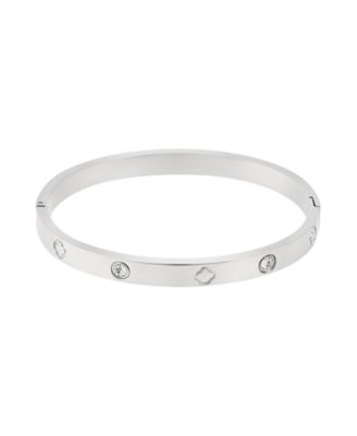 Silver2-Piece Halo Clover Necklace and Bracelet Set