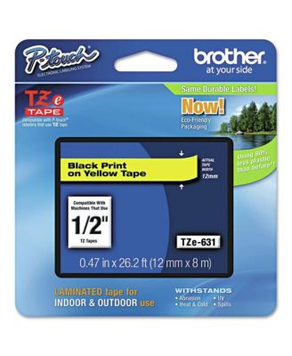 TZE631 0.47 in. x 26.2 ft. TZe Standard Adhesive Laminated Labeling Tape