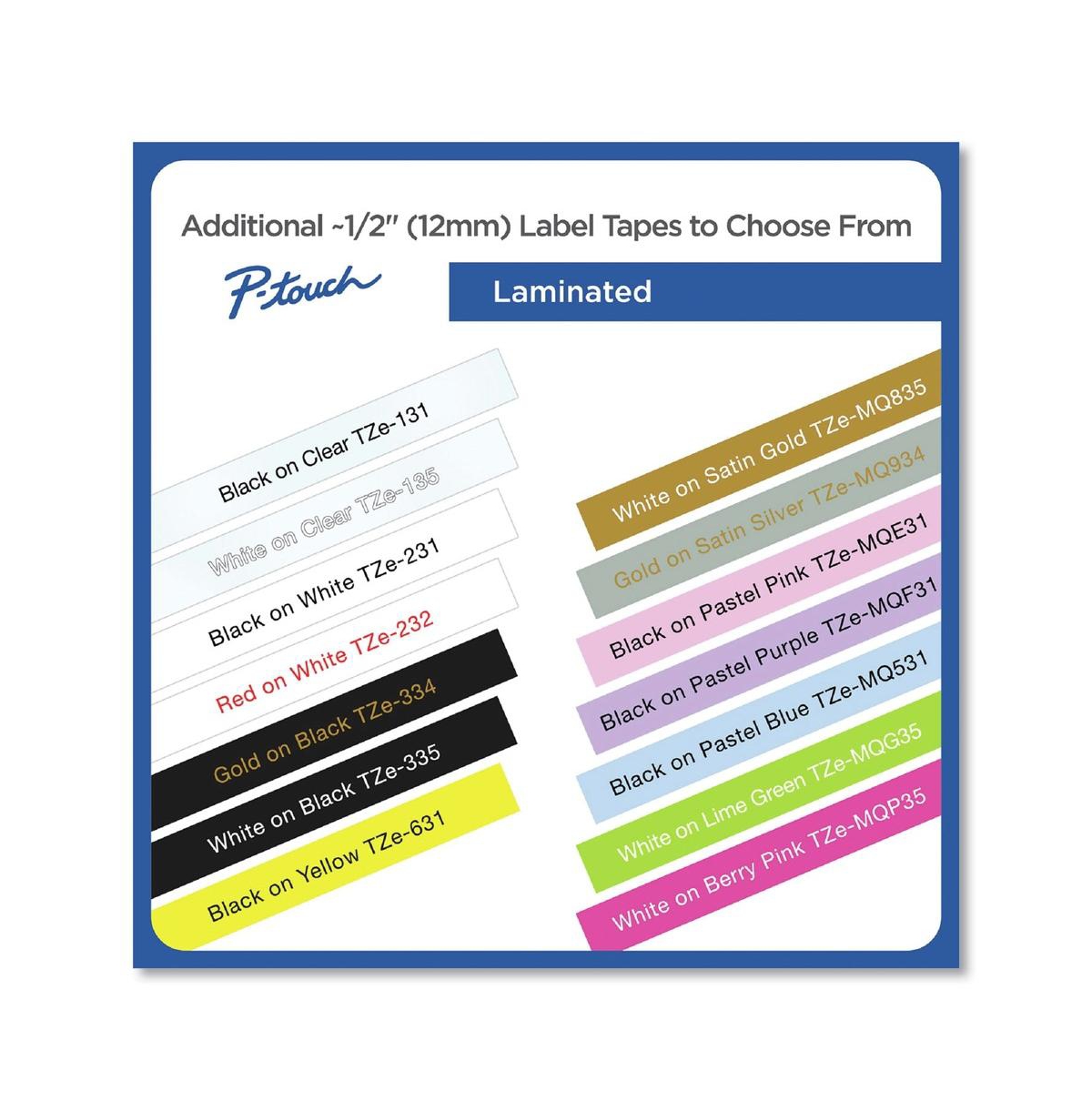 Brother P-Touch TZE334 0.47 in. x 26.2 ft. TZe Standard Adhesive Laminated Labeling Tape