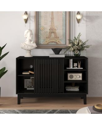 Farmhouse Fluted Sideboard with 2 Doors & Solid Wood Feet