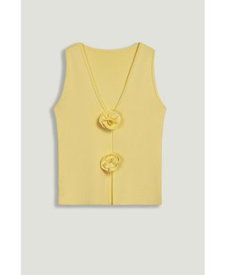 Women's Floral Cut-Out Knit Top