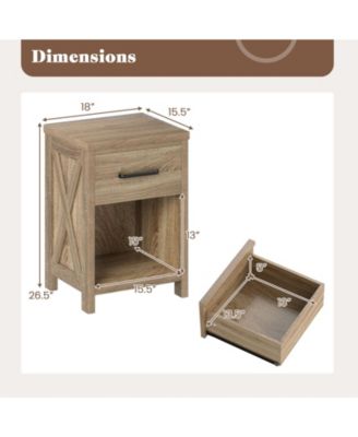 Nightstand with Drawer and Shelf