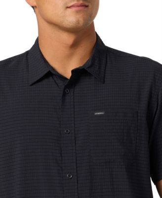 Men's Perforated Short-Sleeve Woven Shirt