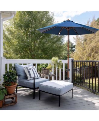 Deck Umbrella Mount Holder Bracket Height Flexible for Patio Railing Balcony Courtyard Poolside Mobile Cart Black Corner