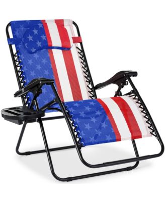 Oversized Zero Gravity Chair, Folding Outdoor Patio Recliner w/ Cup Holder