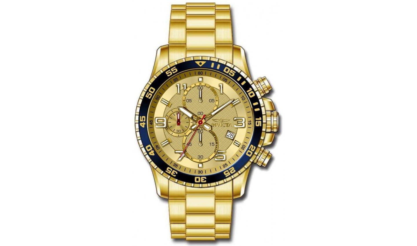 Мужские часы Invicta 49095 Specialty Quartz VD57 Metal Dial, цвет: Золотой — фото 3