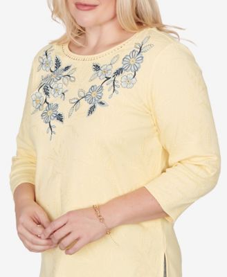 Women's Out of the Blue Floral Embroidered Sunshine Top