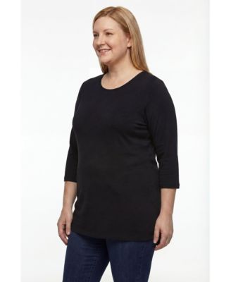 Plus Size Perfect Three-Quarter Sleeve V-Neck Tunic
