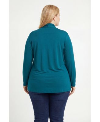 Plus Size 2-Fer Cardigan & Attached Lace Tunic