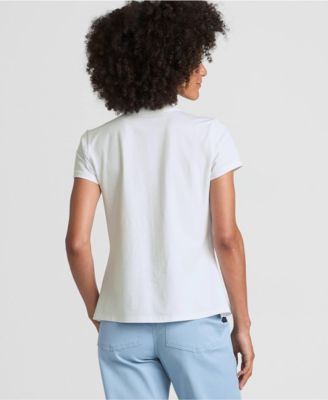 Women's Tall Lightweight Jersey Button Pintuck Top