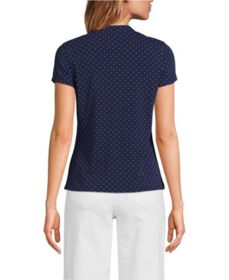 Women's Tall Lightweight Jersey Button Pintuck Top