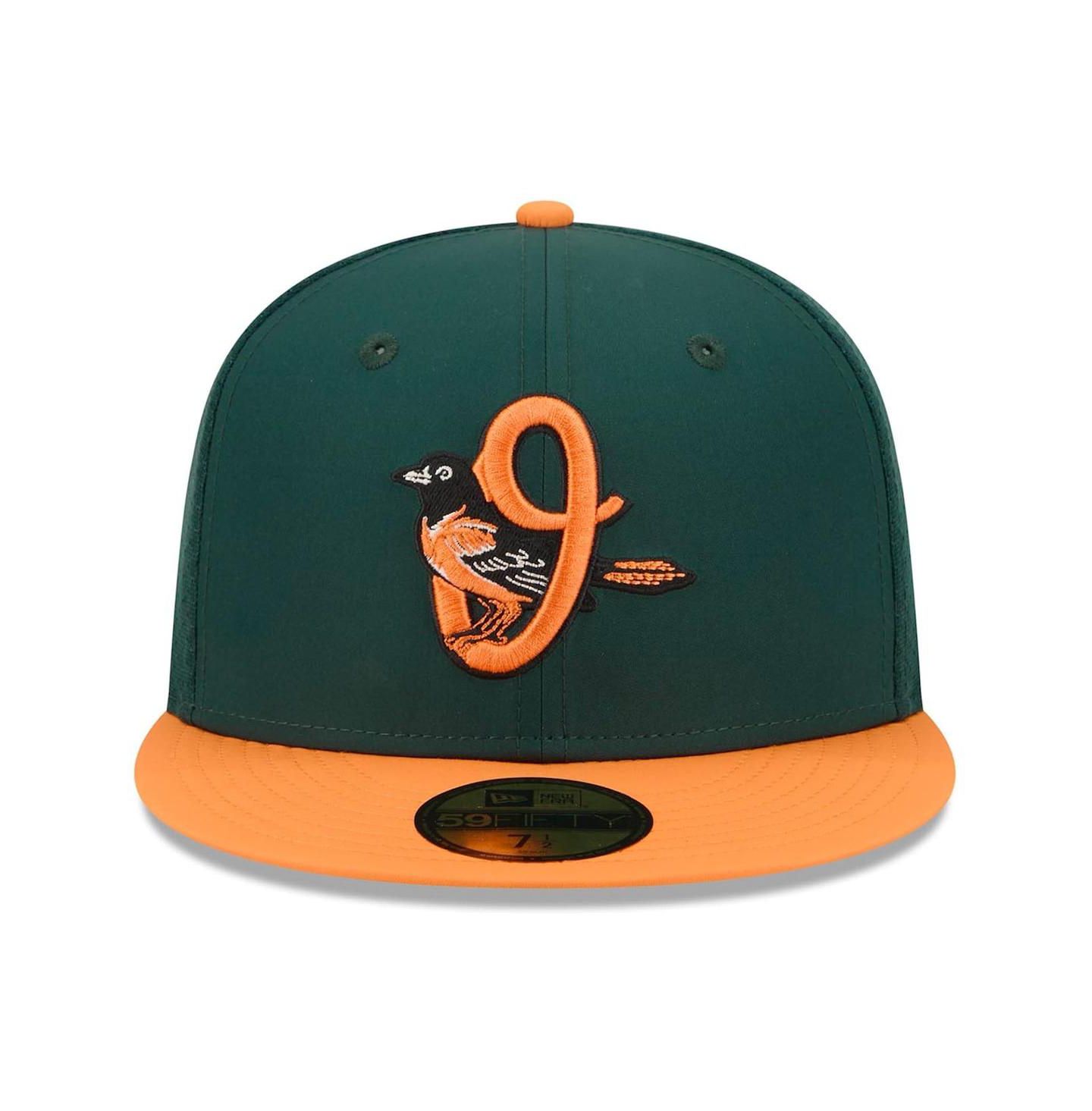 Мужская кепка New Era Dark Green/Orange Baltimore Orioles 2026 City Connect Batting Practice 59FIFTY Fitted Hat — фото 2