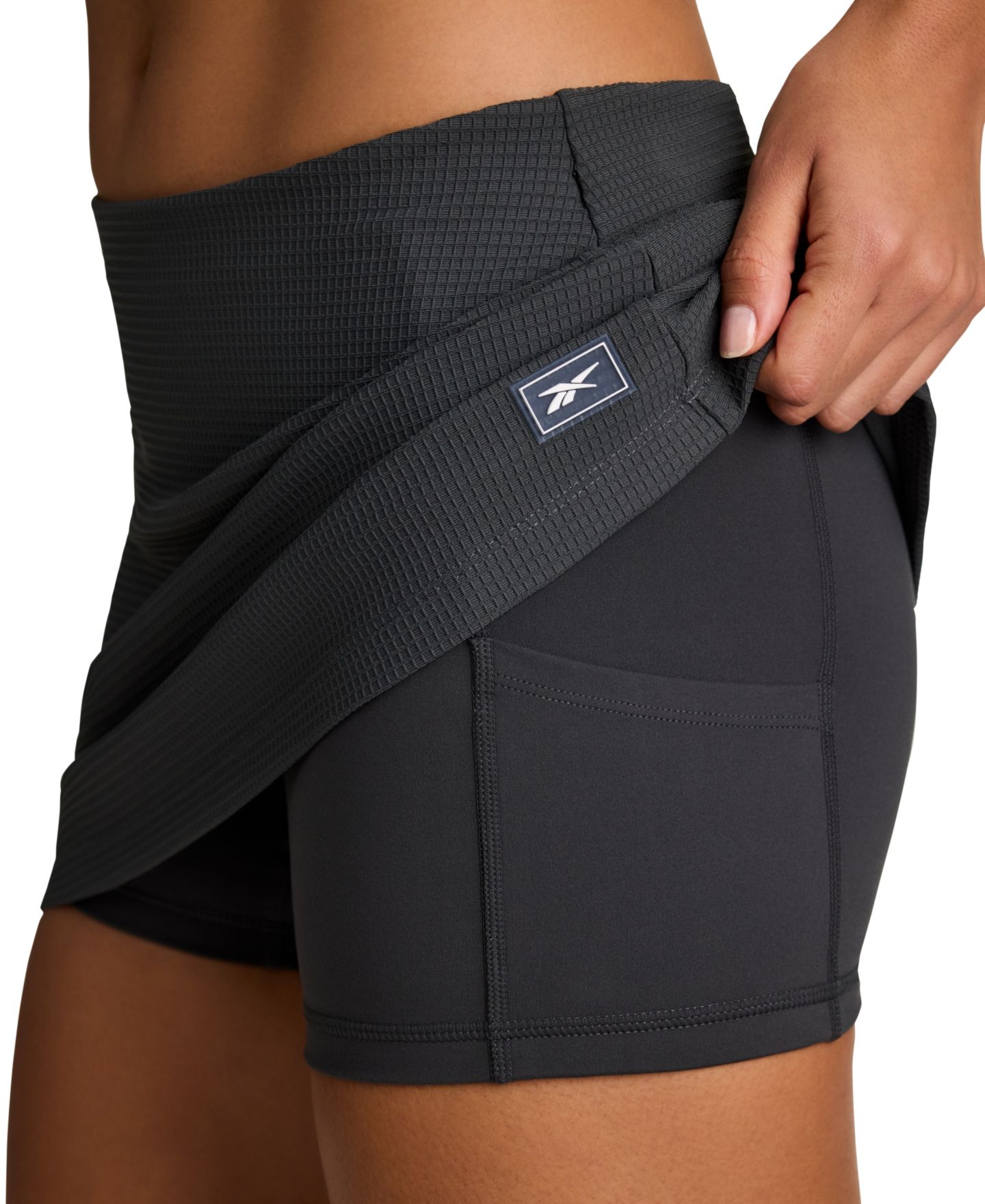 Женская юбка-шорты Reebok Time Out Slim Tennis Skort, цвет: Серый — фото 3