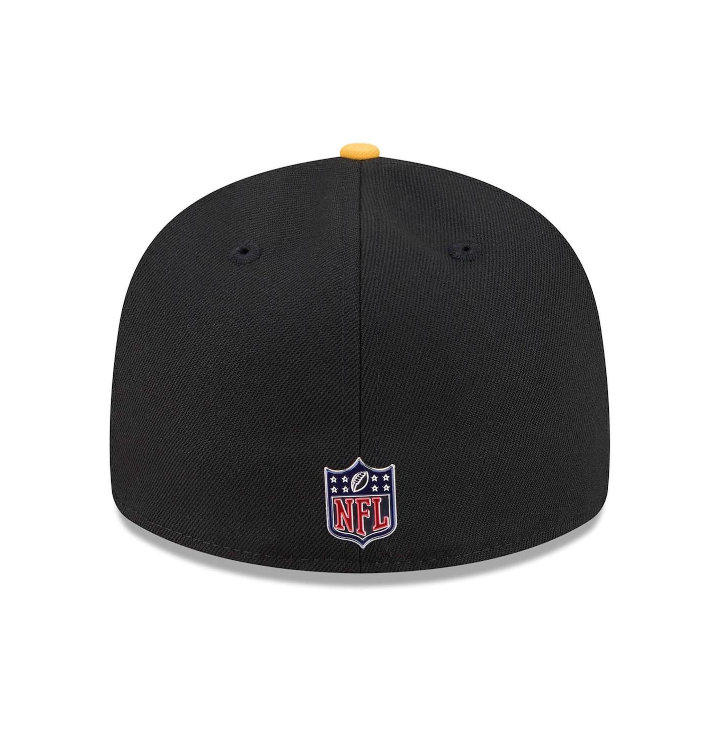 Мужская кепка New Era Black/Gold Pittsburgh Steelers 2026 NFL Draft Pre-Curved 59FIFTY Fitted Hat — фото 4
