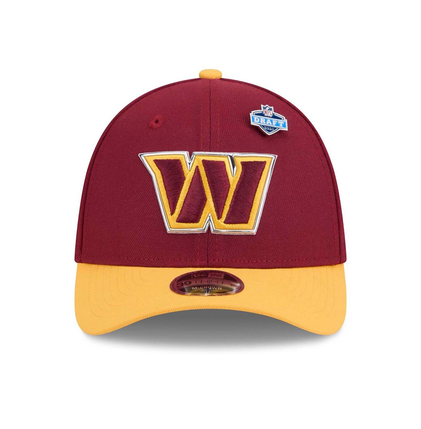 Мужская кепка New Era Burgundy/Gold Washington Commanders 2026 NFL Draft 39THIRTY M-Crown Flex Hat — фото 2