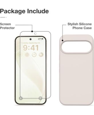 for Google Pixel 10/Pixel 10 Pro Case, Liquid Silicone Case with Screen Protector, Full Body Protective Cover, Shockproof Phone Cover