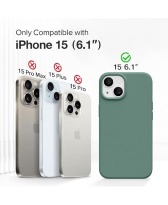 for iPhone 15 Case, Liquid Silicone Case with Anti-Scratch Soft Microfiber Lining Shockproof Protective Phone Cover 6.1", Midnight Green