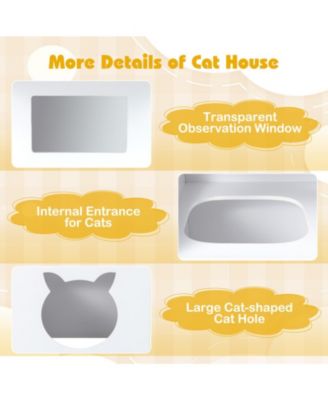 3-Piece Kids Table and Chairs Set with Built-In Pet Viewing Window