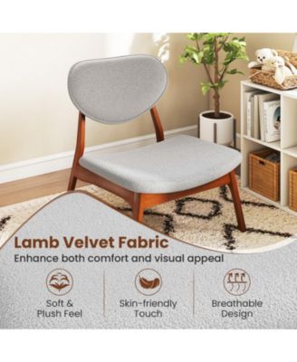 Velvet Accent Chairs Set of 2 with Round Side Table and Wood Frame