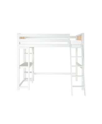Max and Lily Scandinavian High Loft w/ Side Desk and Shelves