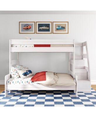Modern Farmhouse Twin Over Full Bunk Bed With Staircase