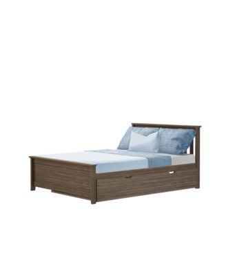 Max and Lily Full Size Bed Frame with Trundle, Solid Wood Platform Bed with Storage