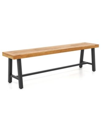63-inch Acacia Wood Backless Outdoor Bench for 3 People