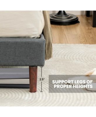 Linen Full Upholstered Bed Frame with Adjustable Diamond Tufted Headboard