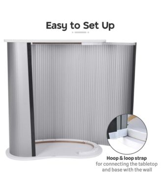 InstaHibit 10x8 Ft Pop Up Backdrop Booth Stand with Podium Table Counter Tradeshow