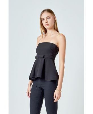 Women's Strapless Flared Top