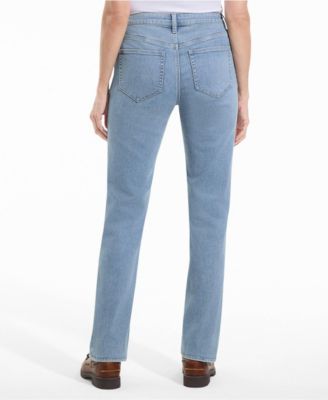 Petite Recover Mid Rise Straight Leg Blue Jeans