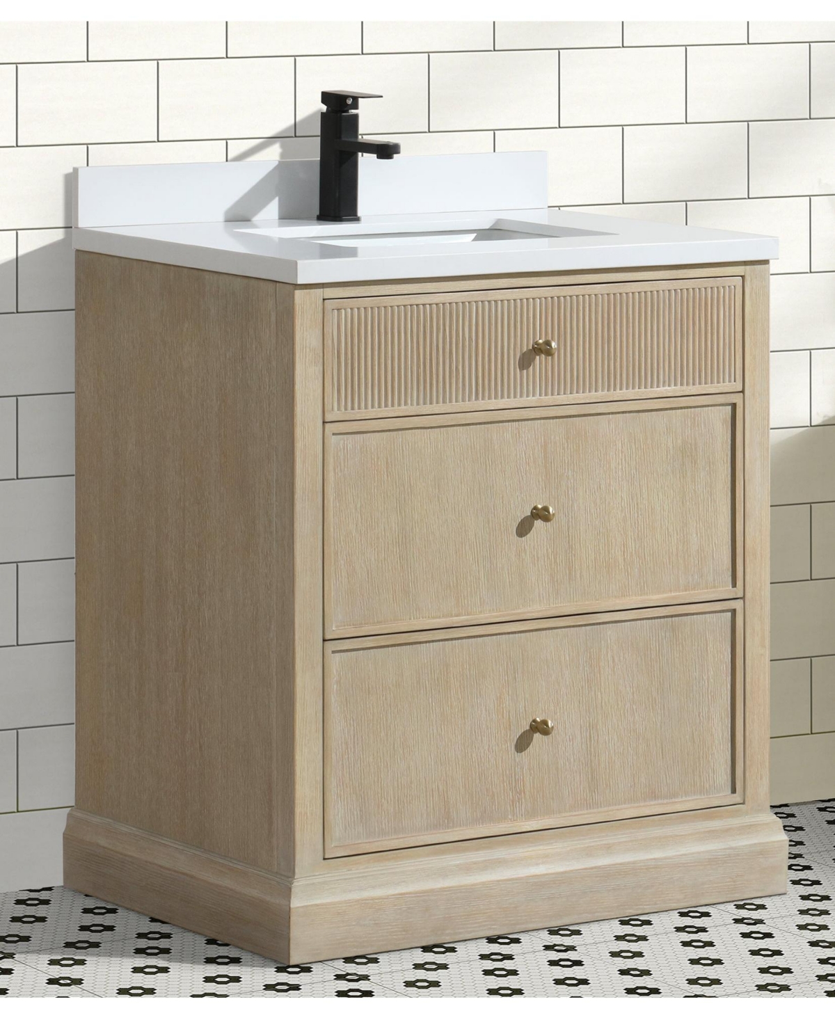 Ari Bath, Redondo 30", Freestanding, Ash Oak Finish
