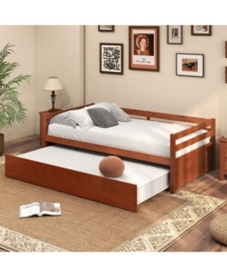Solid Wood Twin Daybed with Trundle
