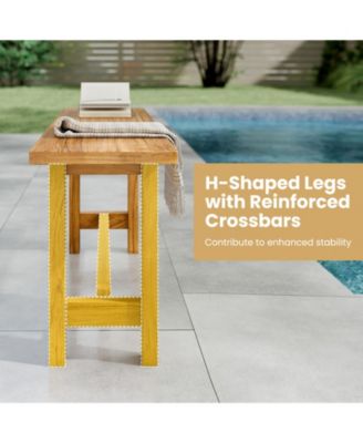 Outdoor Teak Wood Bench for Porch Backyard and Poolside