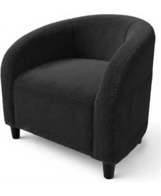Accent Chair Barrel Boucle Chair Sherpa Armchair Club Chair Suitable for Living Room Bedroom Reception Room Office