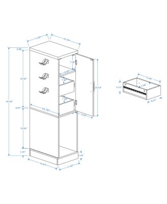44.49" Slim AV Media Stand with 2 Drawers & 3 Hooks
