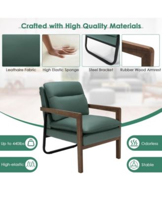 Extra-Thick Padded Single Accent Armchair with Rubber Wood Legs