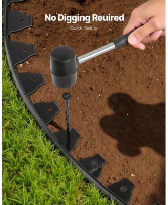 Landscape Edging Border, 10Pcs 6 ft x 1.6 inches, Plastic Garden Edging with 60 Spikes