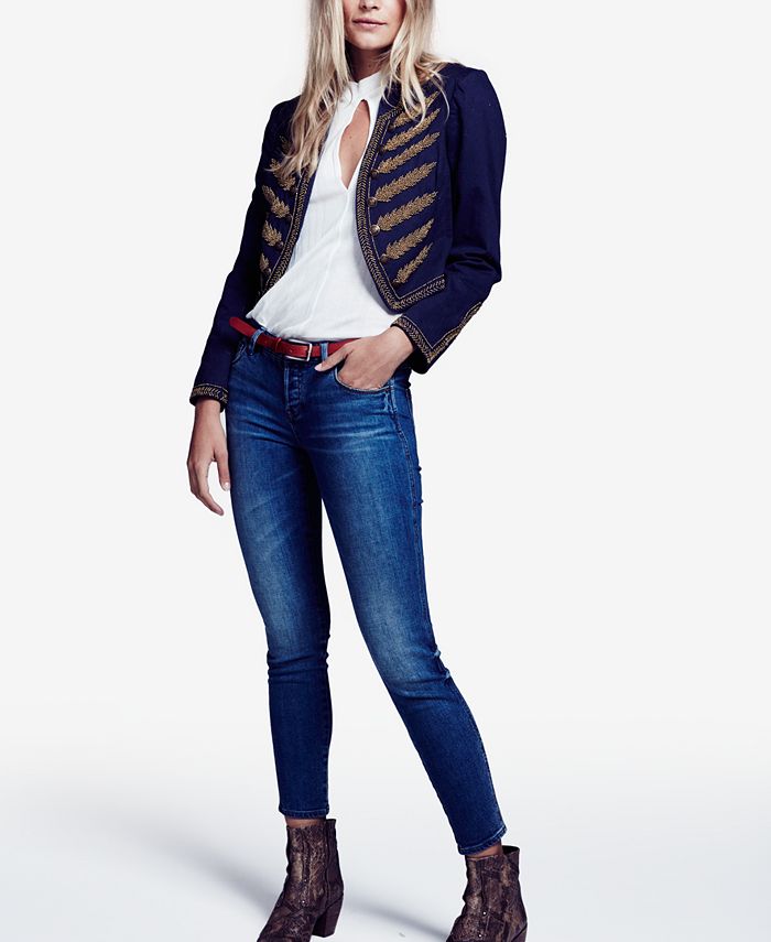 Free People - Relaxed Skinny Medium Blue Wash Jeans