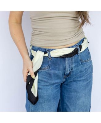 Women's Satin Abstract Line Headscarf