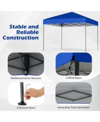 10 x 10 ft Pop Up Canopy Tent with Carrying Bag and Stakes