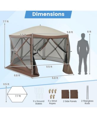 Pop Up Gazebo Screen House Tent with Mesh Netting Walls
