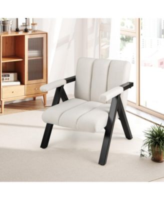 Oversized Accent Chair with Ergonomic Backrest and Metal Frame