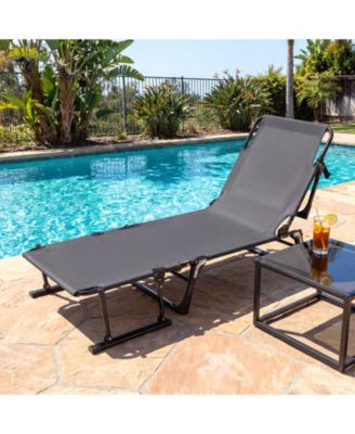 Folding Camping Cot with Mattress 3 in 1 Convertible Single Sofa Chaise Lounge Chair Sleeper