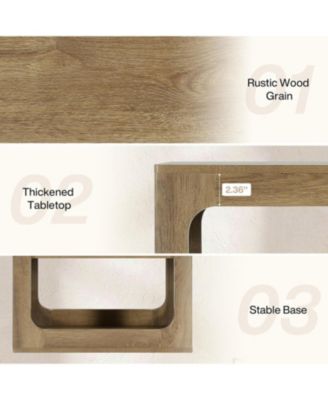 End Table with Storage Shelves, 3-Tier Side Table with Sturdy Base, Farmhouse Wooden Bedside Nightstand