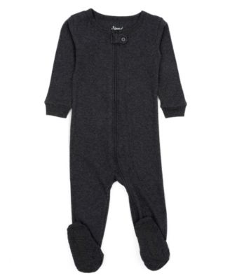 Baby Unisex Solid Color Cotton Footed One-Piece Pajamas