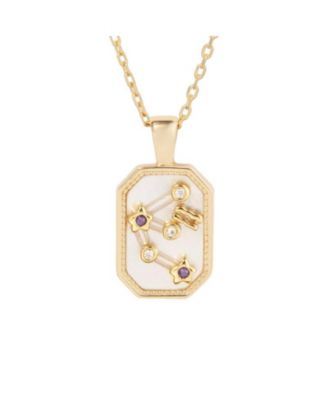 Little Sky Stone Birthstone Zodiac Pendant Necklace - Aquarius / february: amethyst
