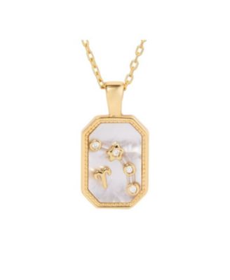 Little Sky Stone Birthstone Zodiac Pendant Necklace - Aries april moissanite 104$