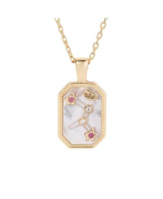 Little Sky Stone Birthstone Zodiac Pendant Necklace - Cancer july ruby 139$